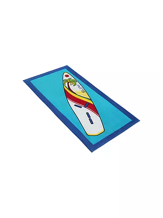 VOSSEN | Strandtuch RETRO HAITI 85x160cm Blau/Surfbrett | 